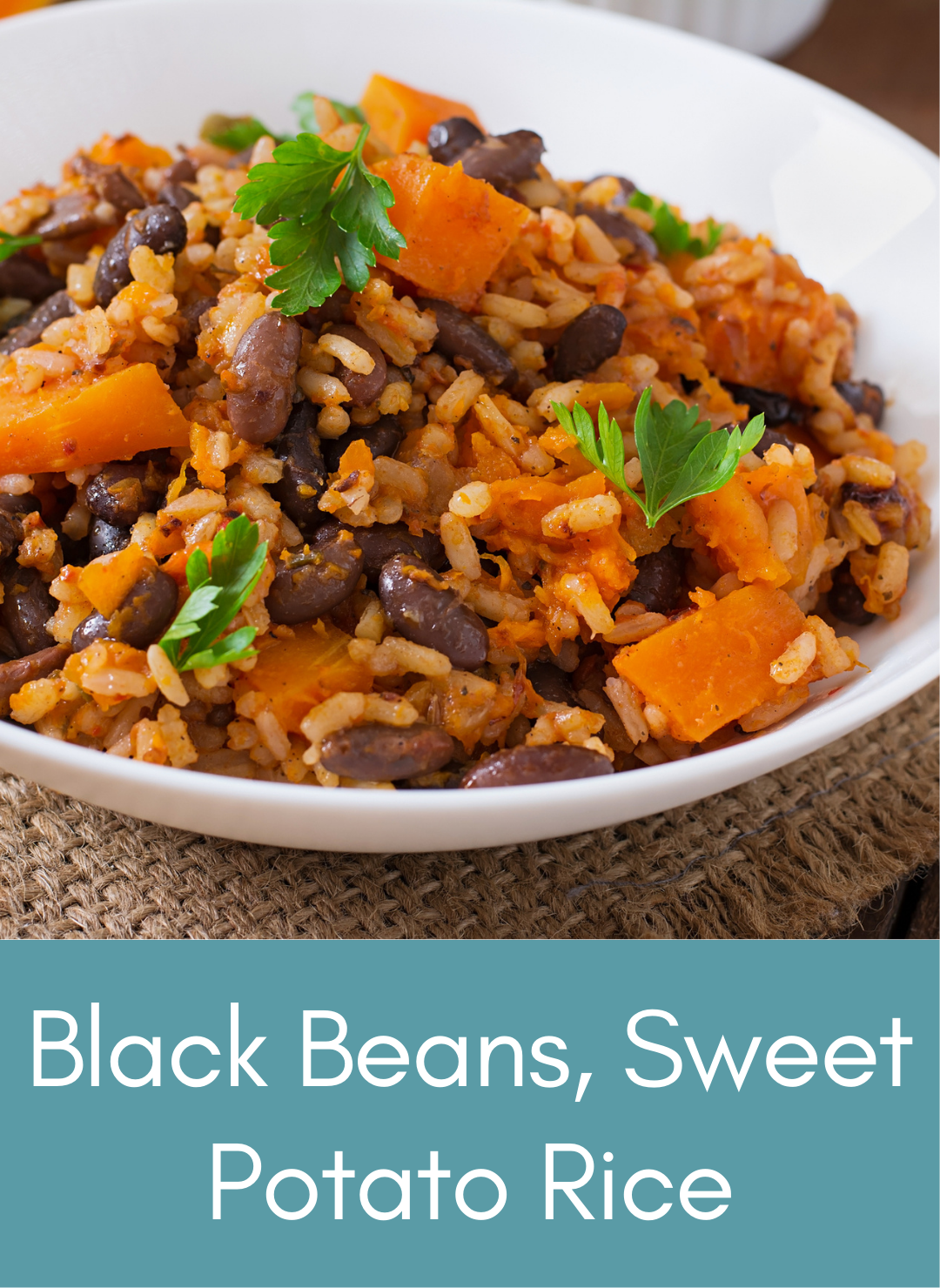 Black beans sweet potato rice Picture with link to recipe