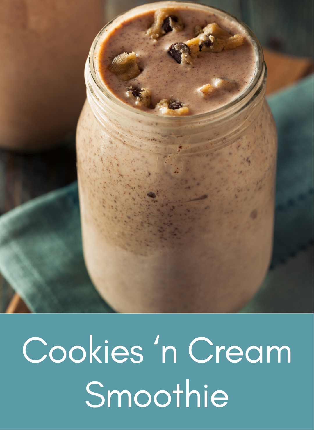 Cookie and cream whole food plant based smoothie Picture with link to recipe