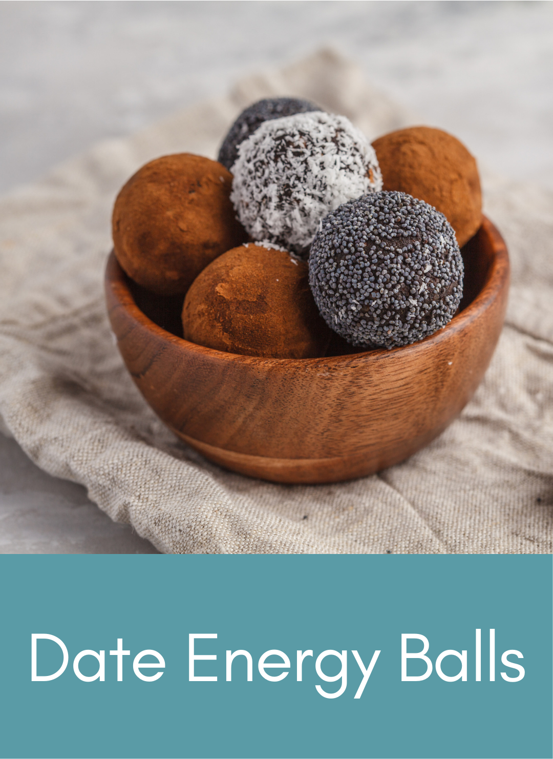 Vegan date energy balls Picture with link to recipe