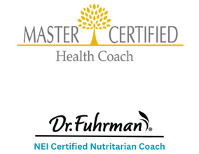 Coach Elizabeth Smithson's certifications from the College of Lifestyle Medicine and the Doctor Fuhrman Institute of Nutrition Picture