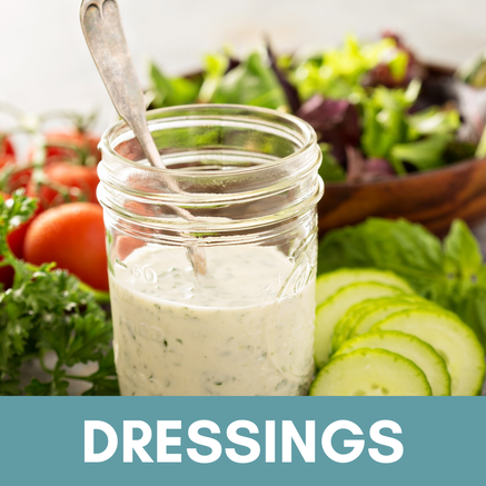 Whole food plant based vegan dressings Picture with link to dressing recipes