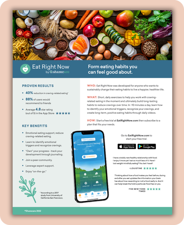 Eat right now program and app Picture with link