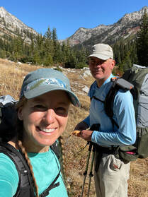 Doctor Dan and Coach Elizabeth Smithson hiking in the Eagle Cap mountains Picture