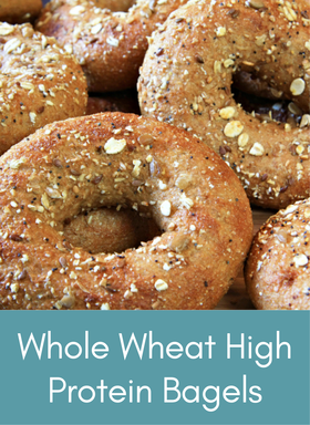 Whole wheat high protein bagels Picture with link to recipe
