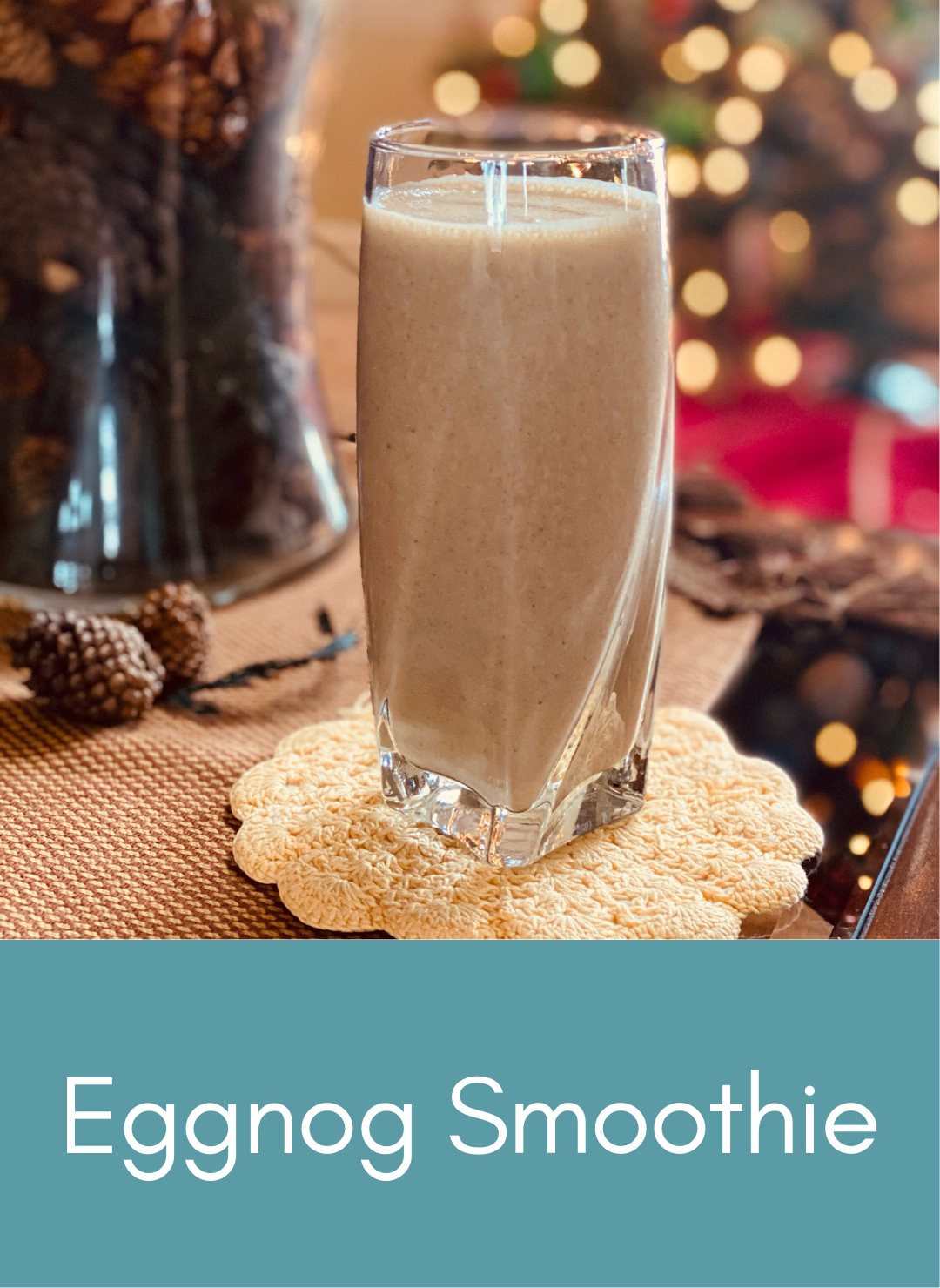 Whole food plant based eggnog smoothie Picture with link to recipe