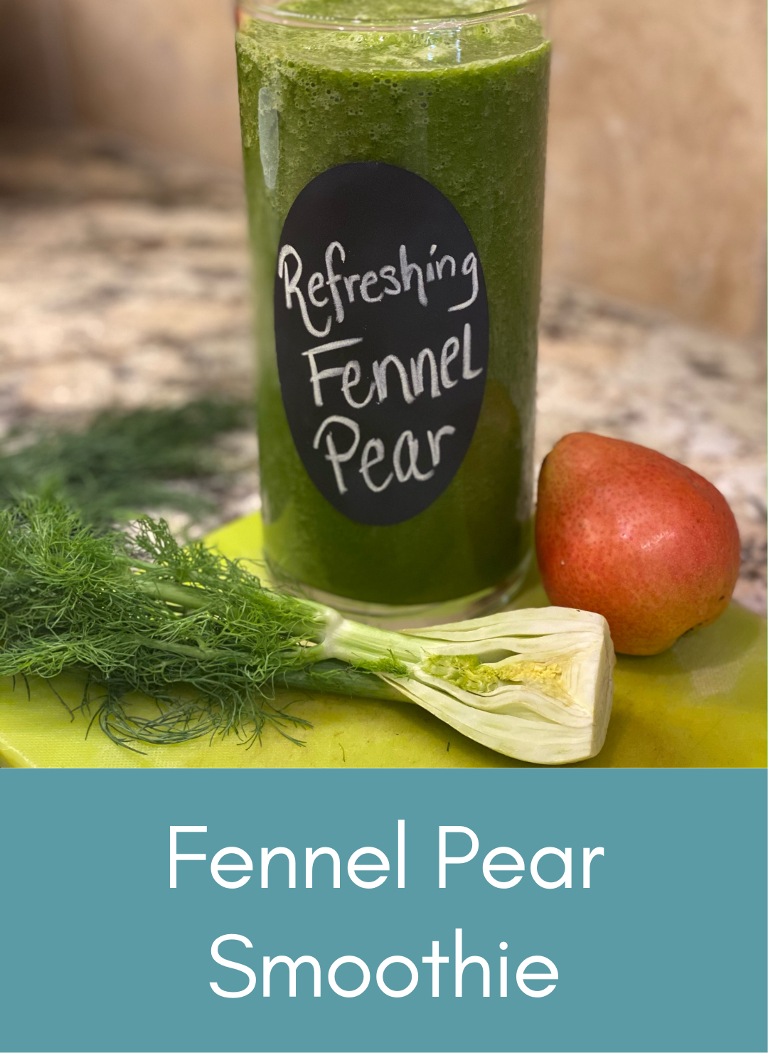 Vegan fennel pear smoothie Picture with link to recipe