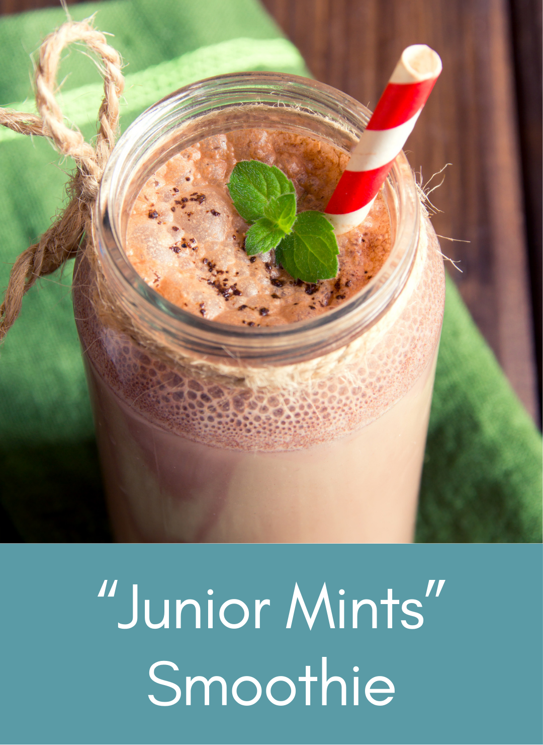 Chocolate mint smoothie evoking the taste of 