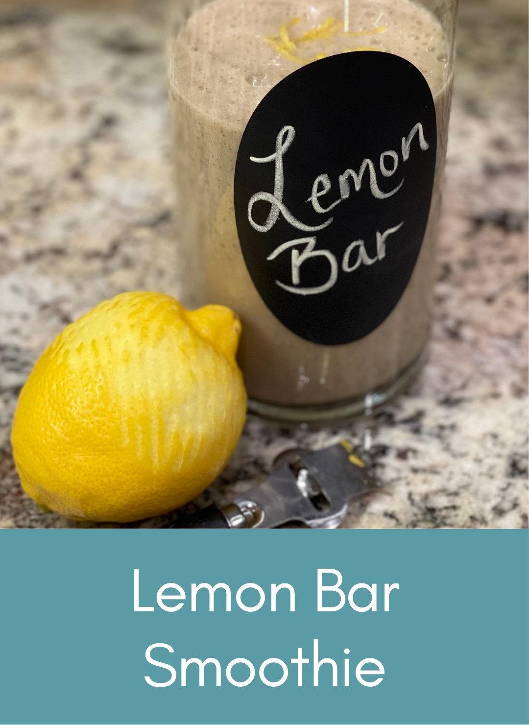 Lemon bar whole food plant based vegan smoothie Picture with link to recipe