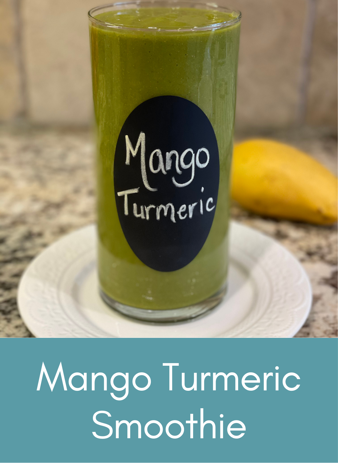 Mango turmeric plant based whole food vegan smoothie Picture with link to recipe