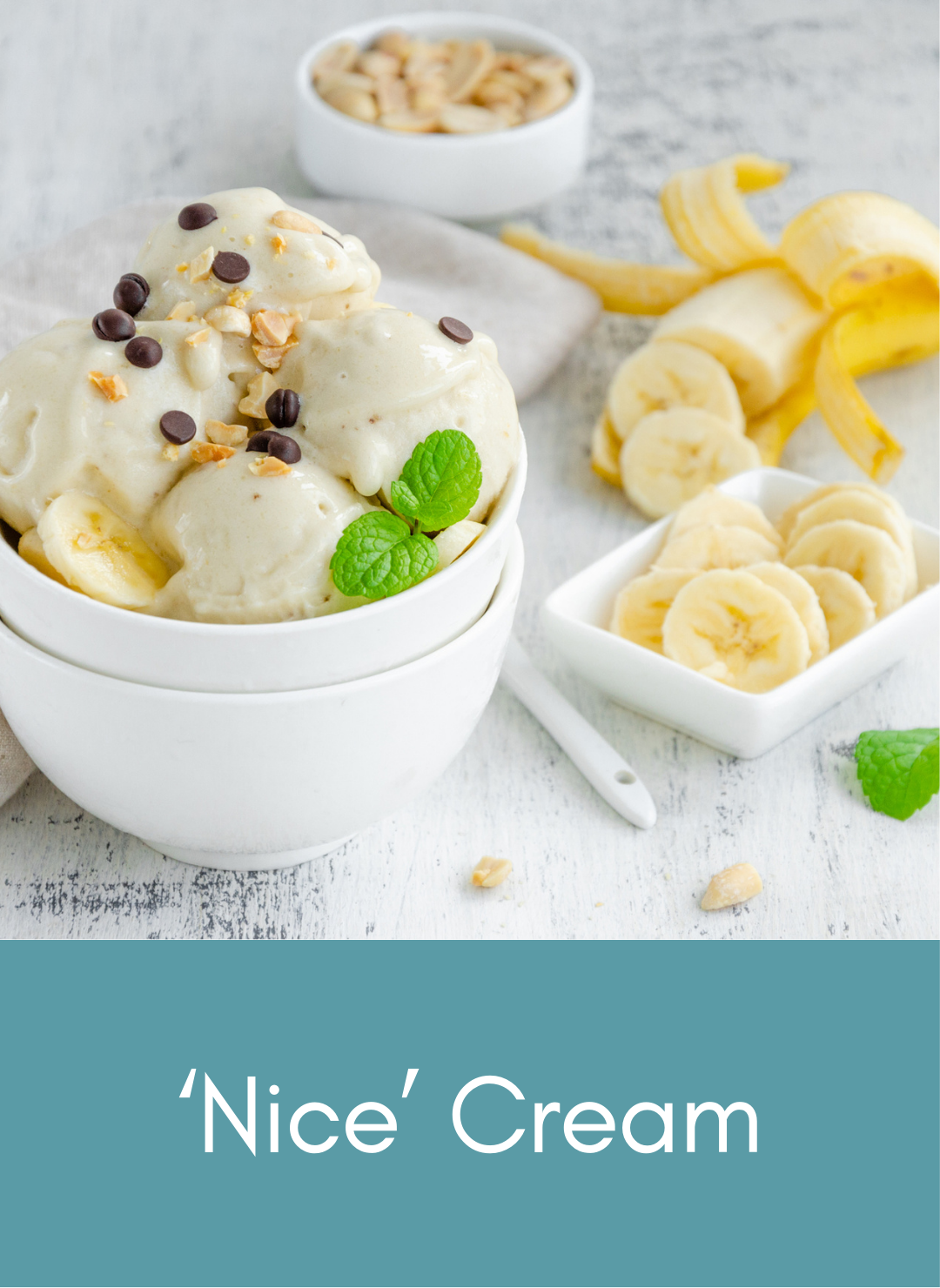 Whole food plant based vegan banana ice cream Picture with link to recipe