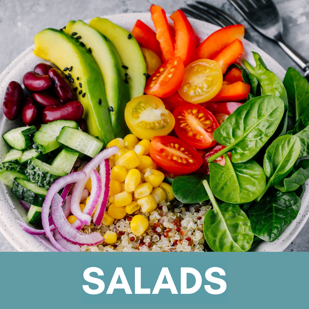 Whole food salad Picture with link to salad recipes