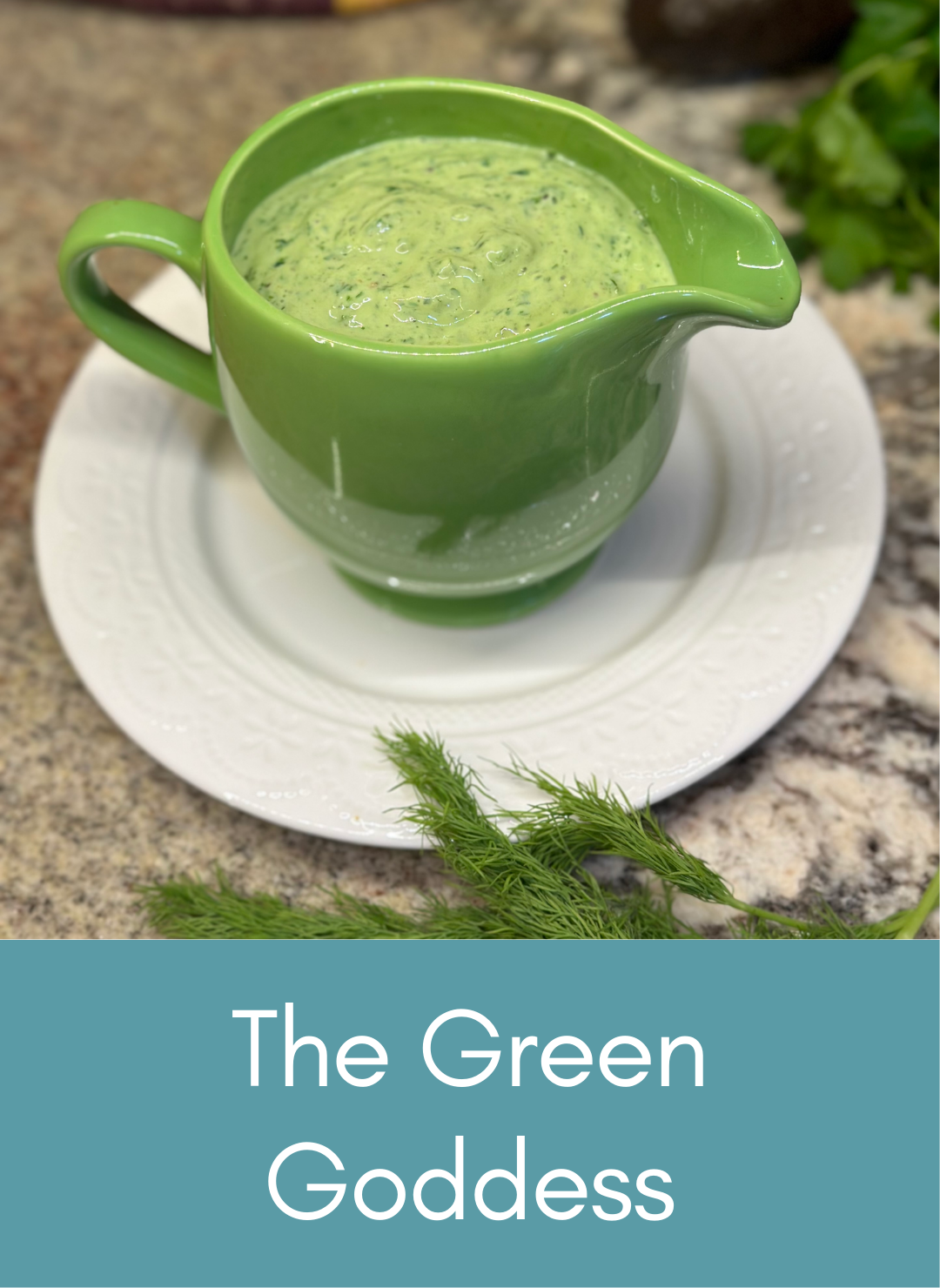 The green goddess whole food plant based dressing Picture with link to recipe